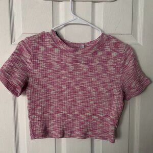 Light Pink & White Ribbed Crop - originally $20.00 - AT LOWEST SUGGESTED LISTING